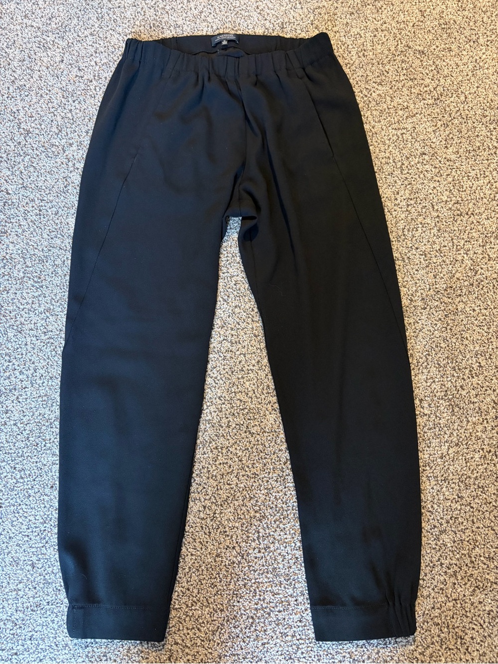 Babaton Black Elastic-Waist Tapered Trousers